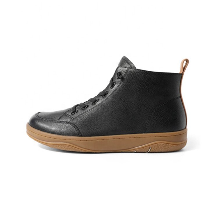 Customized New Design Fashion Black+Tan Leather Upper Kids Children Winter Ankle Boots