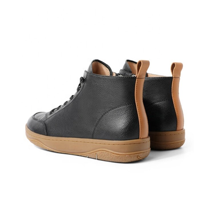 Customized New Design Fashion Black+Tan Leather Upper Kids Children Winter Ankle Boots