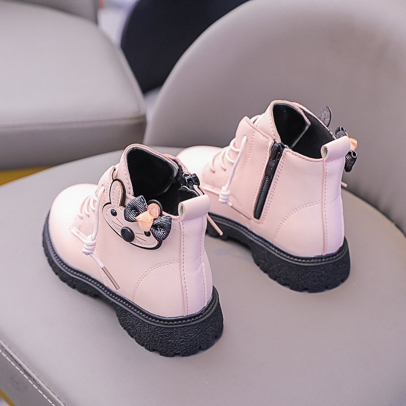 kids winter high quality ankle boots new soft soled girls' British style princess shoes for children