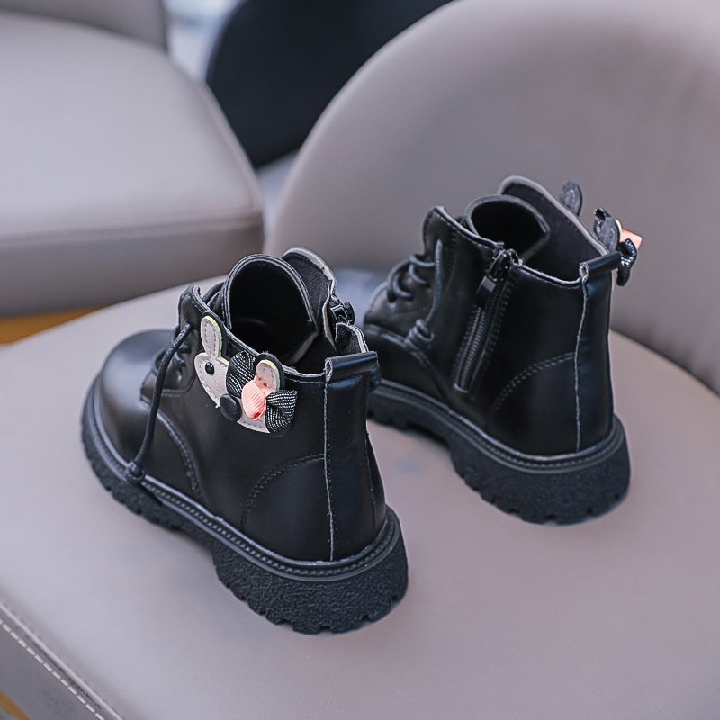 kids winter high quality ankle boots new soft soled girls' British style princess shoes for children