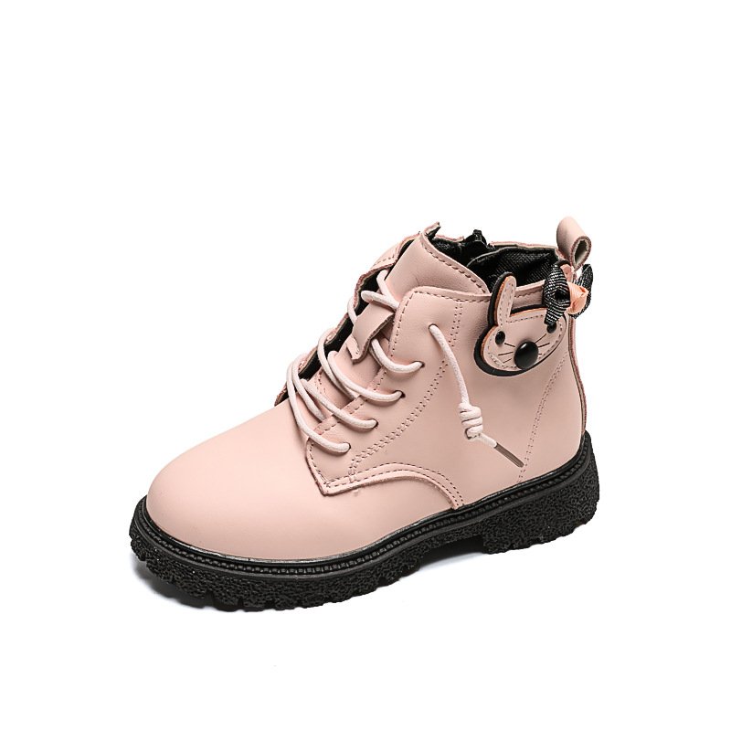 kids winter high quality ankle boots new soft soled girls' British style princess shoes for children