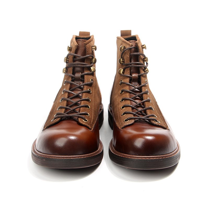 Men'S Boots Leather Boots Plus Velvet Warming In Winter Goodyear Stitching Technology Boots
