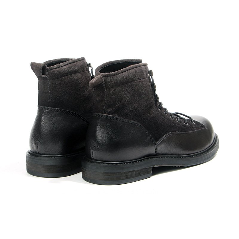 Men'S Boots Leather Boots Plus Velvet Warming In Winter Goodyear Stitching Technology Boots