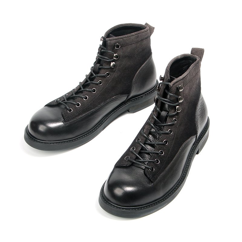 Men'S Boots Leather Boots Plus Velvet Warming In Winter Goodyear Stitching Technology Boots