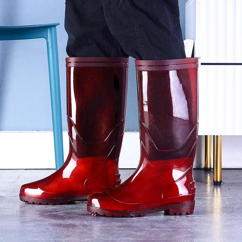 Work Safety Low Price Pvc Middle Waterproof Men's Rubber Customized Rain Boots