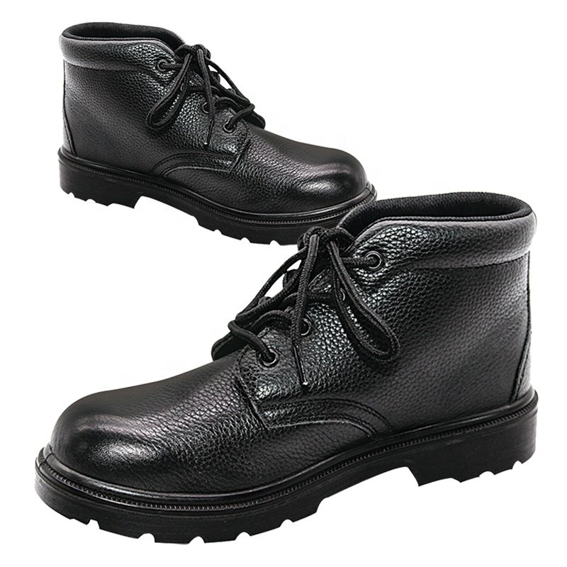 Hot high quality classic design all leather men's shoes everyday black custom lace up leather boots