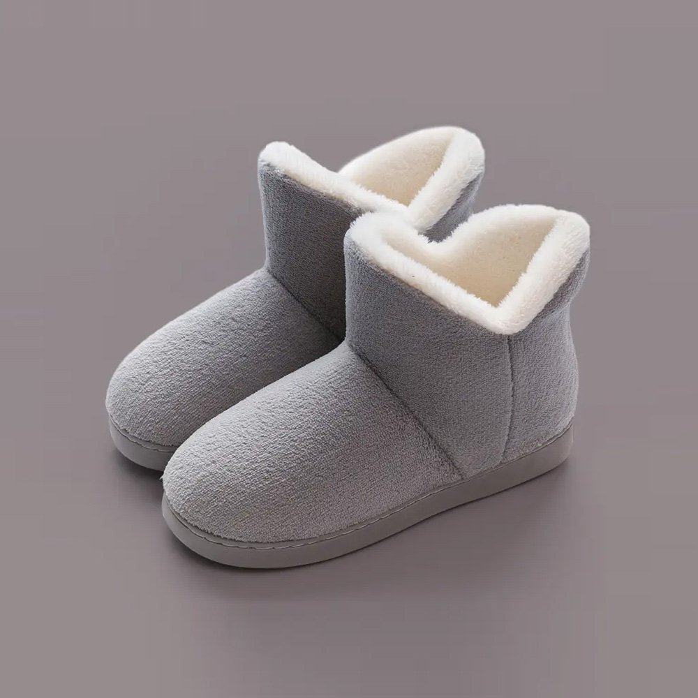 Custom Logo Winter Warm Plush Anti-slip Ankle Boots Women Girls Fuzzy Indoor Bootie Indoor Shoes