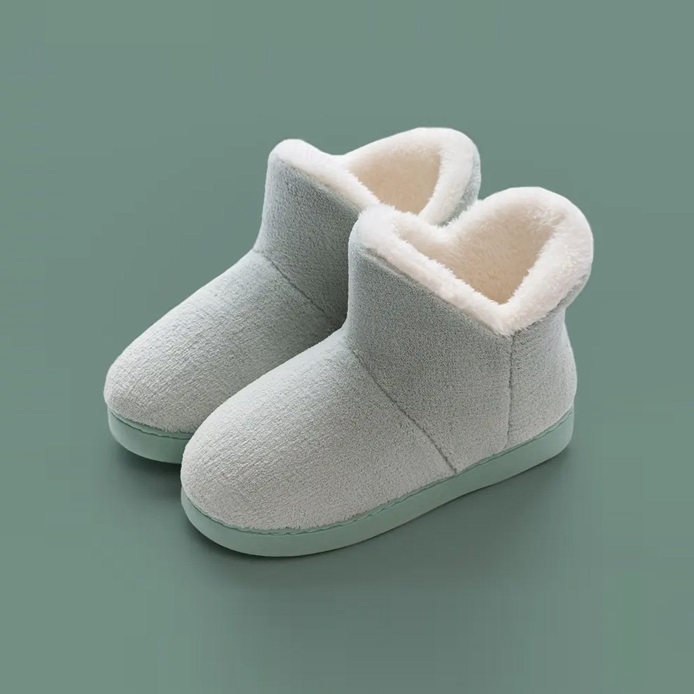 Custom Logo Winter Warm Plush Anti-slip Ankle Boots Women Girls Fuzzy Indoor Bootie Indoor Shoes