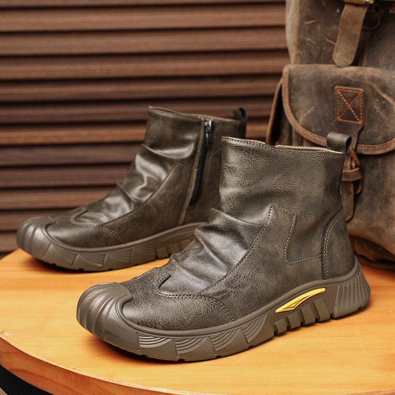 2024 Hot Sale Winter Fashion Safety Comfortable Martin Boots New Men's Shoes Anti-Slippery Versatile Leather Upper Men Boots