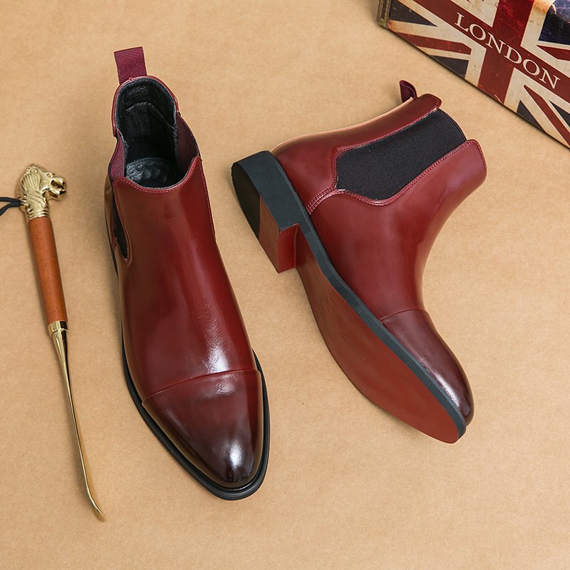 Classic Design Red Bottom Shoes Size 38-46/6.5-12 High Cut Fashion Leather Men Chelsea Boots
