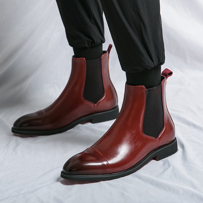 Classic Design Red Bottom Shoes Size 38-46/6.5-12 High Cut Fashion Leather Men Chelsea Boots
