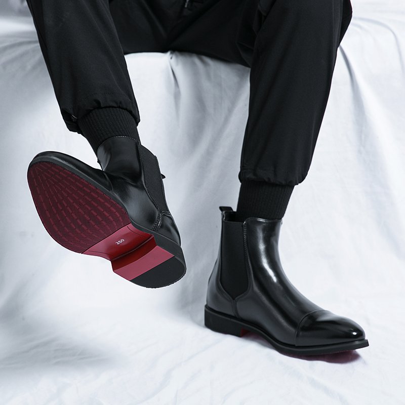 Classic Design Red Bottom Shoes Size 38-46/6.5-12 High Cut Fashion Leather Men Chelsea Boots