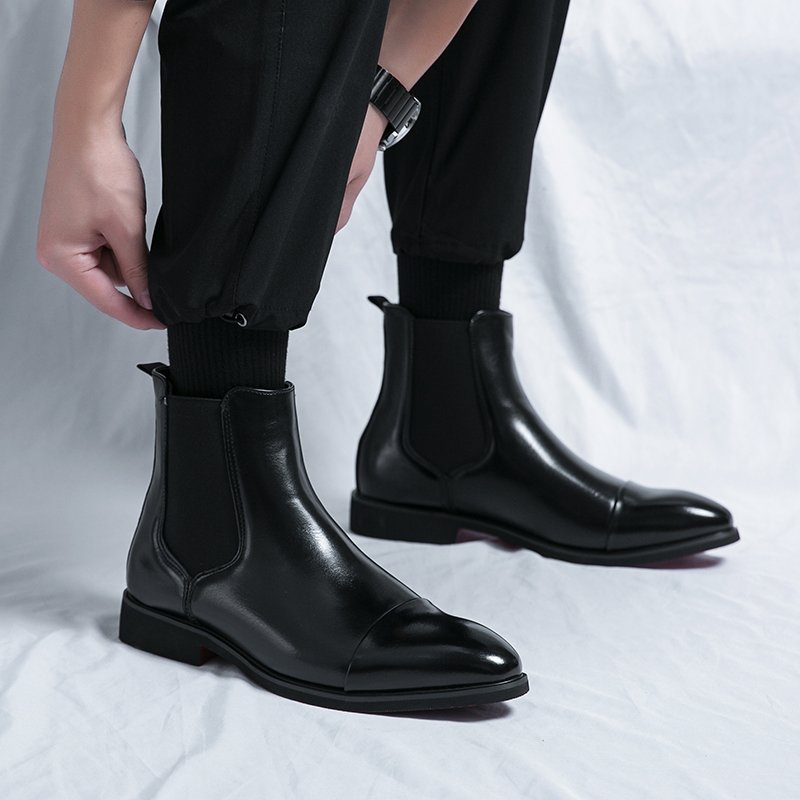 Classic Design Red Bottom Shoes Size 38-46/6.5-12 High Cut Fashion Leather Men Chelsea Boots