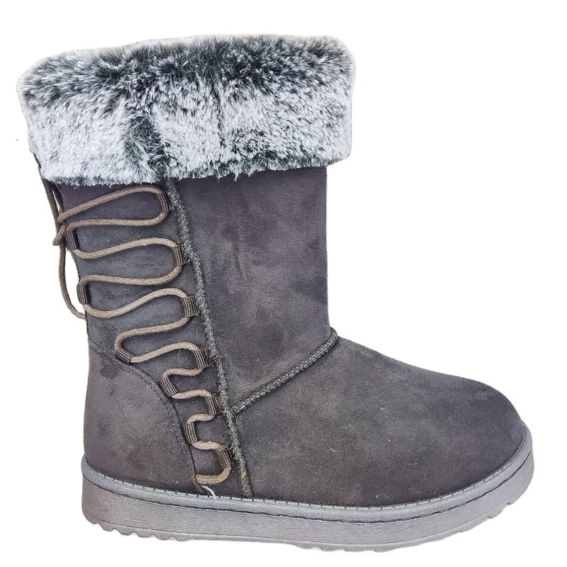 Factory Direct Wholesale High Quality Winter Custom Logo Snow Mid Boots Women Shoes 2024 Faux Fur Snow Boots