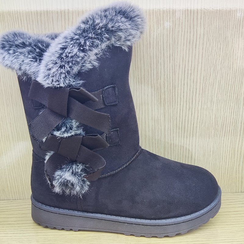 Factory Direct Wholesale High Quality Winter Custom Logo Snow Mid Boots Women Shoes 2024 Faux Fur Snow Boots