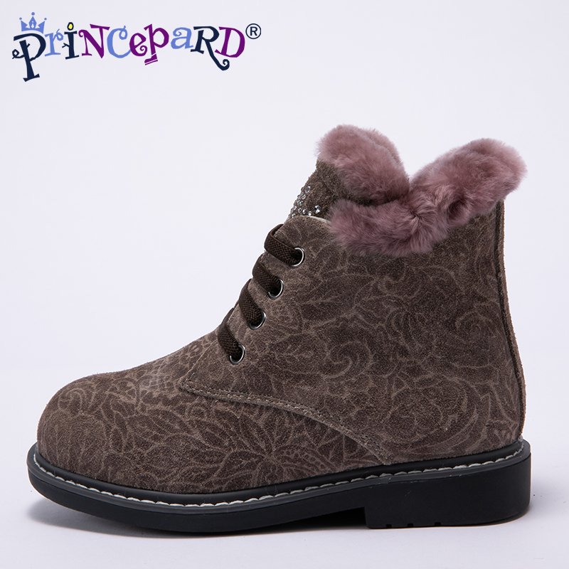 Princepard OEM Customized Side Zipper Boot Anti Slippery TPR Hard Sole Kid Shoes Girl Orthopedic Boots