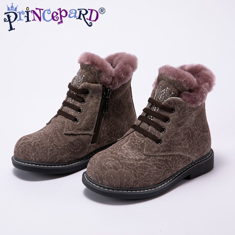 Princepard OEM Customized Side Zipper Boot Anti Slippery TPR Hard Sole Kid Shoes Girl Orthopedic Boots