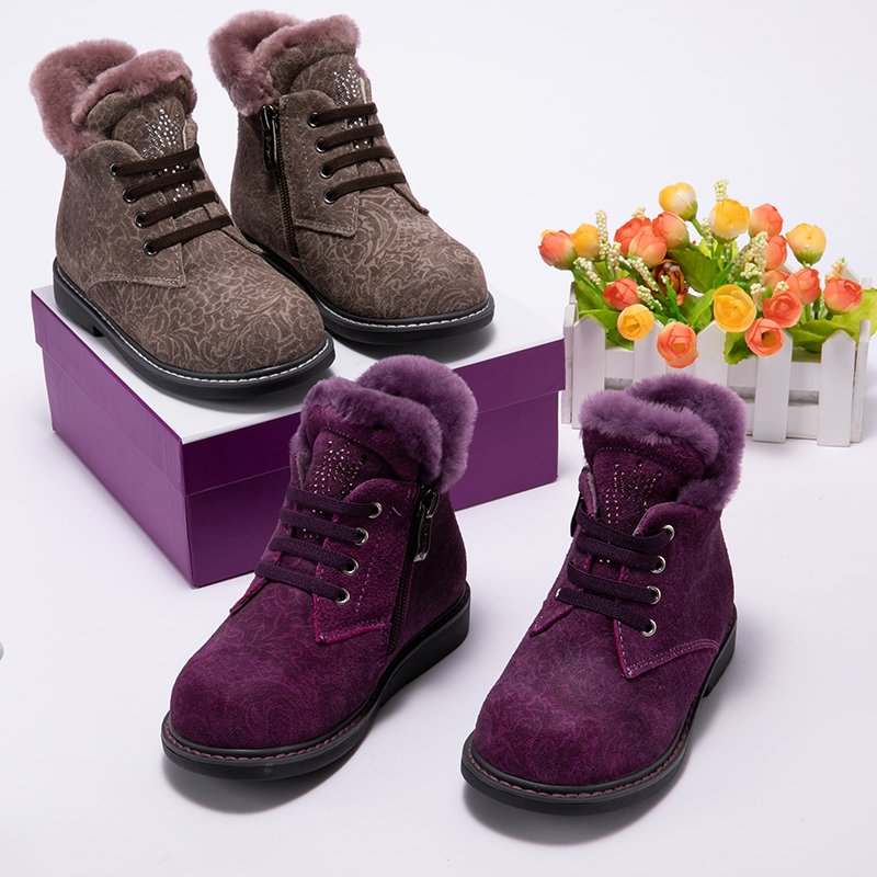 Princepard OEM Customized Side Zipper Boot Anti Slippery TPR Hard Sole Kid Shoes Girl Orthopedic Boots