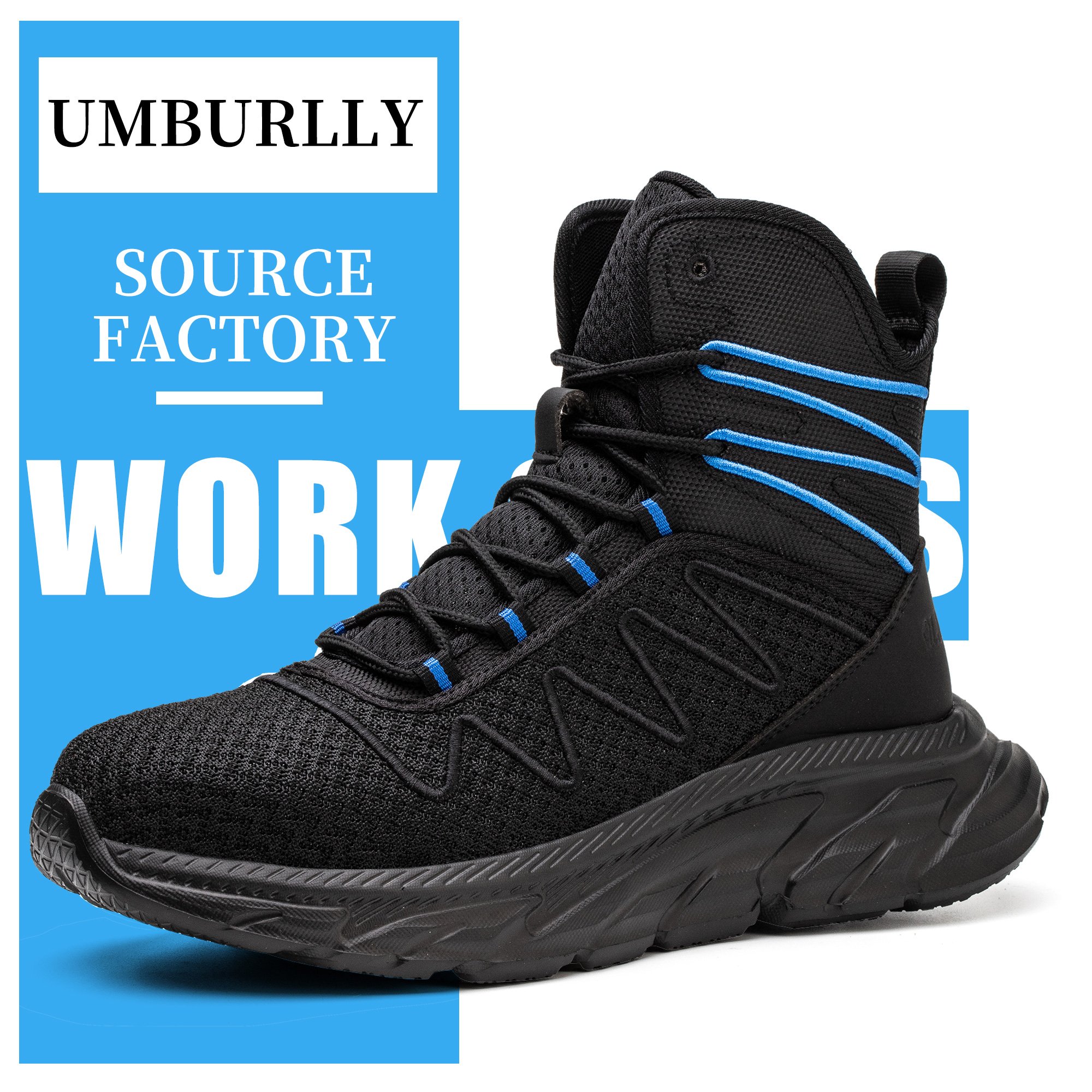 Lightweight and Comfortable Sport Fashion Work safety boots Steel Toe Security Boots lights Safety shoes for men