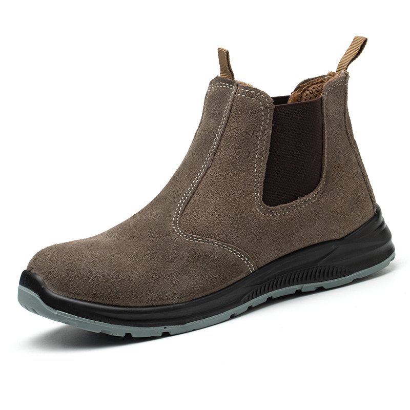 Suede Waterproof Injection Sole Safety Shoes Boots Leather For Women Without Lace