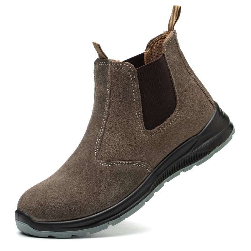 Suede Waterproof Injection Sole Safety Shoes Boots Leather For Women Without Lace