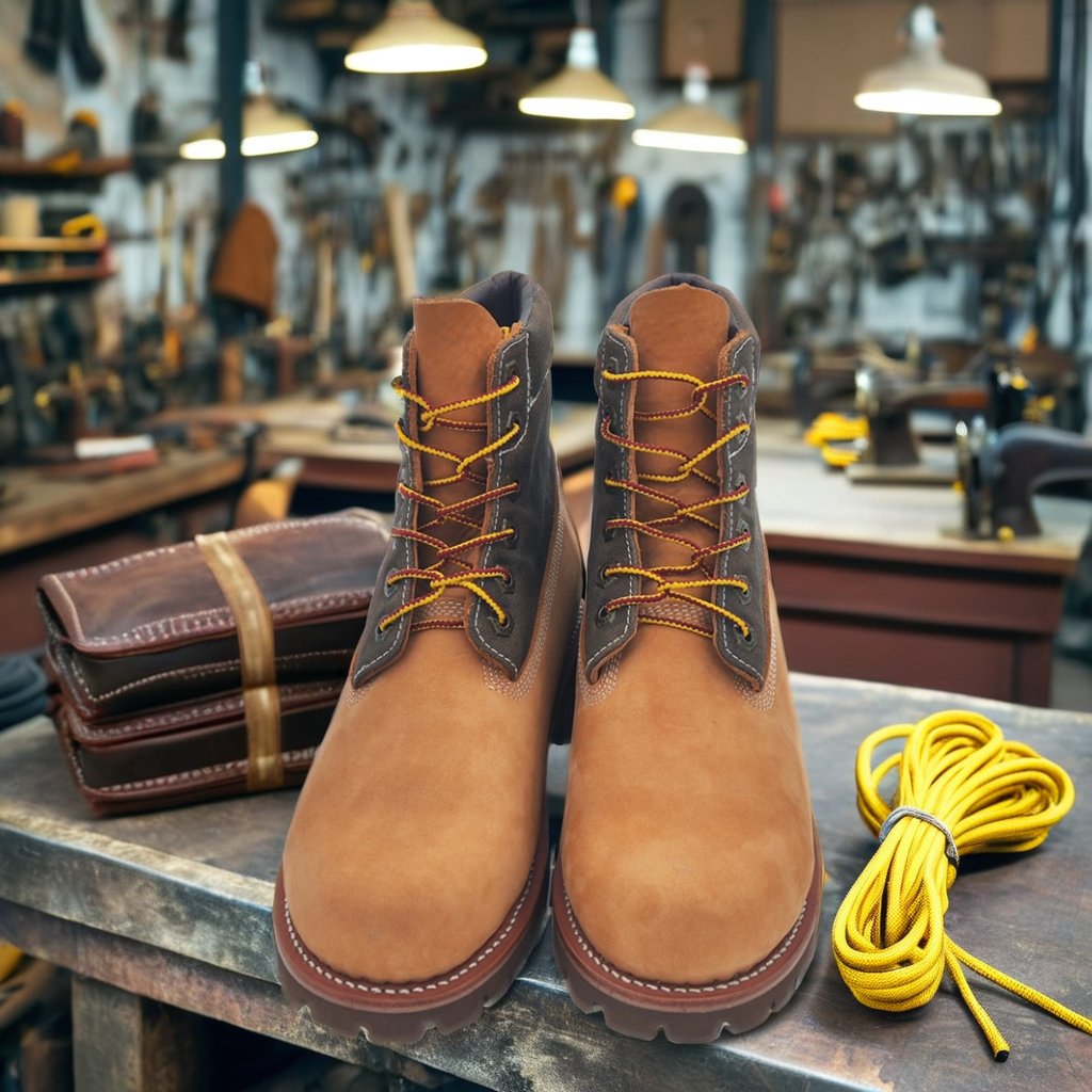 High Quality Brown Cow Leather Safety Work Boots for Men Summer-Winter Spring-Autumn Embossed Logo Steel Toe PU Insole