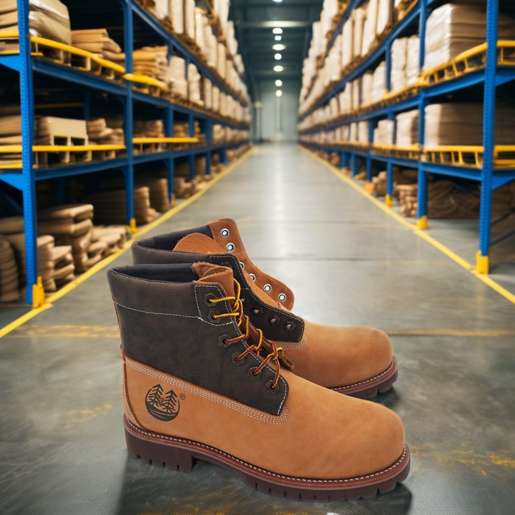 High Quality Brown Cow Leather Safety Work Boots for Men Summer-Winter Spring-Autumn Embossed Logo Steel Toe PU Insole