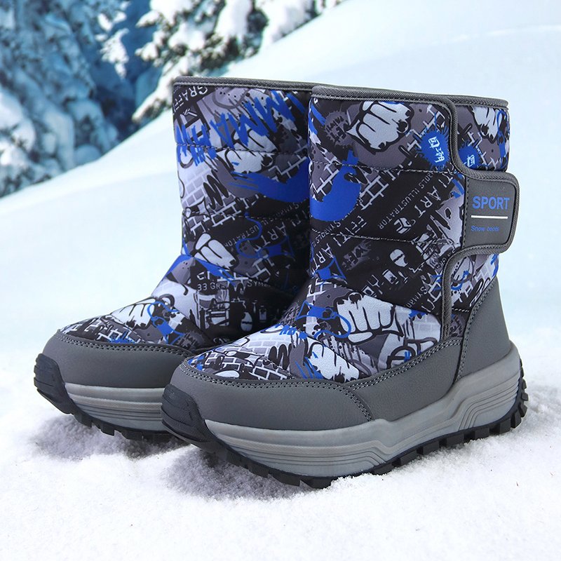 New 2025 snow kids boots for boys and girls anti-slip waterproof minus 20 winter shoes for child back to school low price 31-39