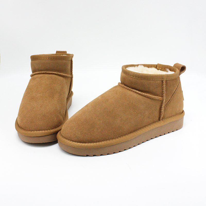 Wholesale Outdoor Adult Casual Custom Winter Soft Warm Sheepskin Women Ankle Snow Boots