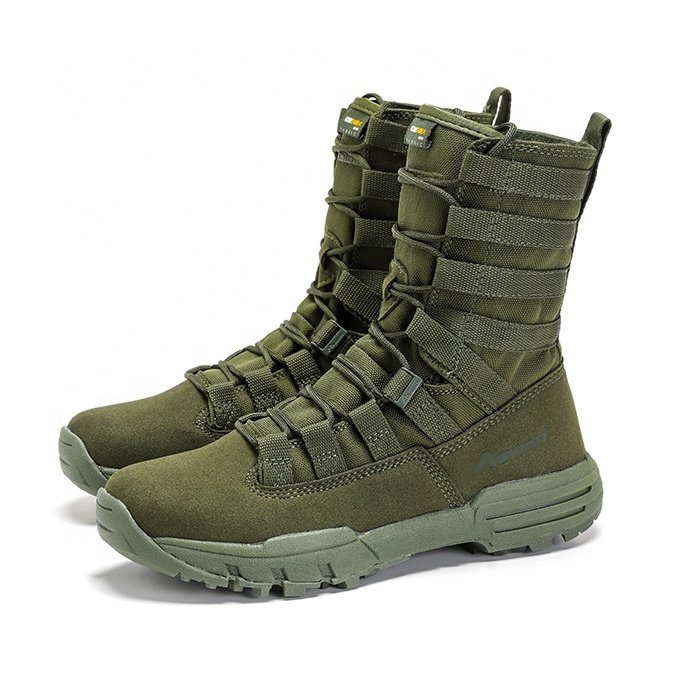 Yakeda Outdoor Training High Ankle Boots Men Tan Green Camo Hiking Gear Black Leather Suede Desert Tactical Boots Men