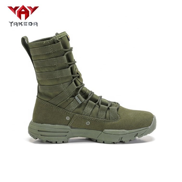 Yakeda Outdoor Training High Ankle Boots Men Tan Green Camo Hiking Gear Black Leather Suede Desert Tactical Boots Men