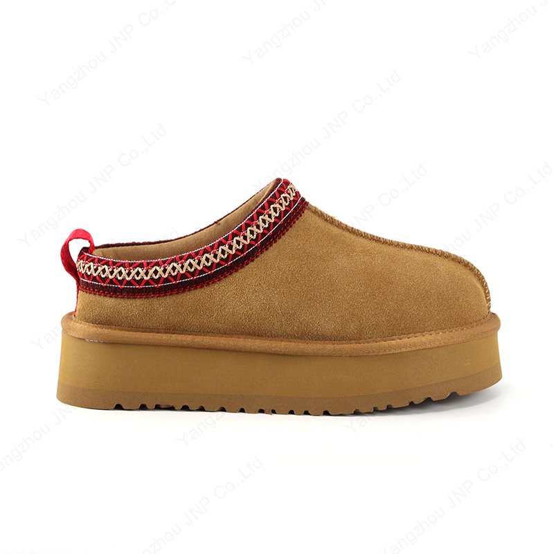 Women's Comfortable Fashion Sheepskin Fur Fleece Lined Mini Warm Outdoor Winter Platform Ankle Snow Slippers Boots