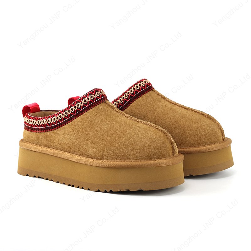 Women's Comfortable Fashion Sheepskin Fur Fleece Lined Mini Warm Outdoor Winter Platform Ankle Snow Slippers Boots