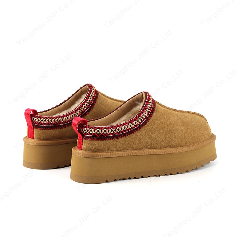 Women's Comfortable Fashion Sheepskin Fur Fleece Lined Mini Warm Outdoor Winter Platform Ankle Snow Slippers Boots