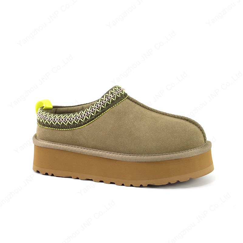 Women's Comfortable Fashion Sheepskin Fur Fleece Lined Mini Warm Outdoor Winter Platform Ankle Snow Slippers Boots