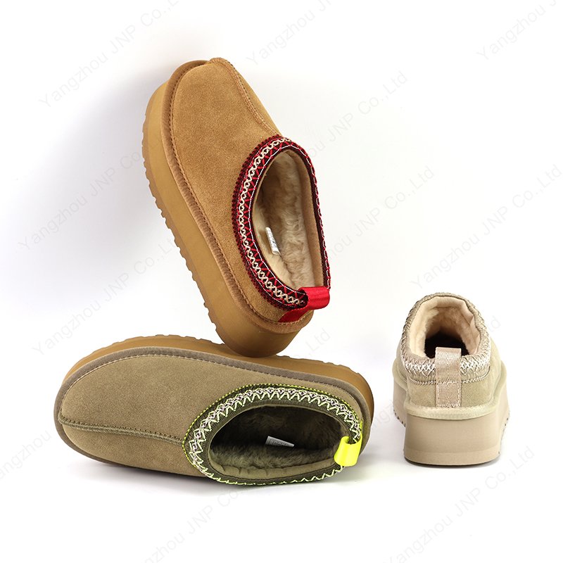 Women's Comfortable Fashion Sheepskin Fur Fleece Lined Mini Warm Outdoor Winter Platform Ankle Snow Slippers Boots