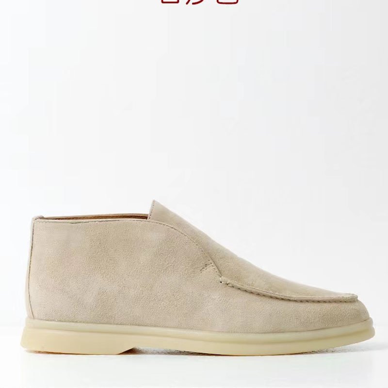 Men's Brown Leather Ankle Boots Open Jogging Casual Shoes Frosted Large Size Comfortable Flat Luxury Height Increasing Summer