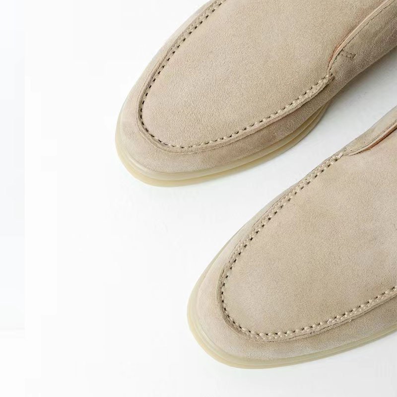 Men's Brown Leather Ankle Boots Open Jogging Casual Shoes Frosted Large Size Comfortable Flat Luxury Height Increasing Summer