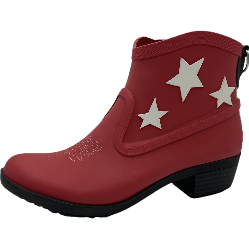 Women's Hot Fashion Style Black Star Elastic Garden for Work Hiking Climbing Rubber Rain Boots for Ladies