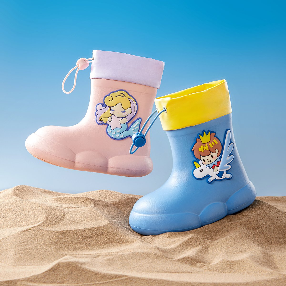 Cheerful Mario Children rain shoes Boys and girls rain boots outdoor waterproof lightweight non-slip rain shoes kindergarten