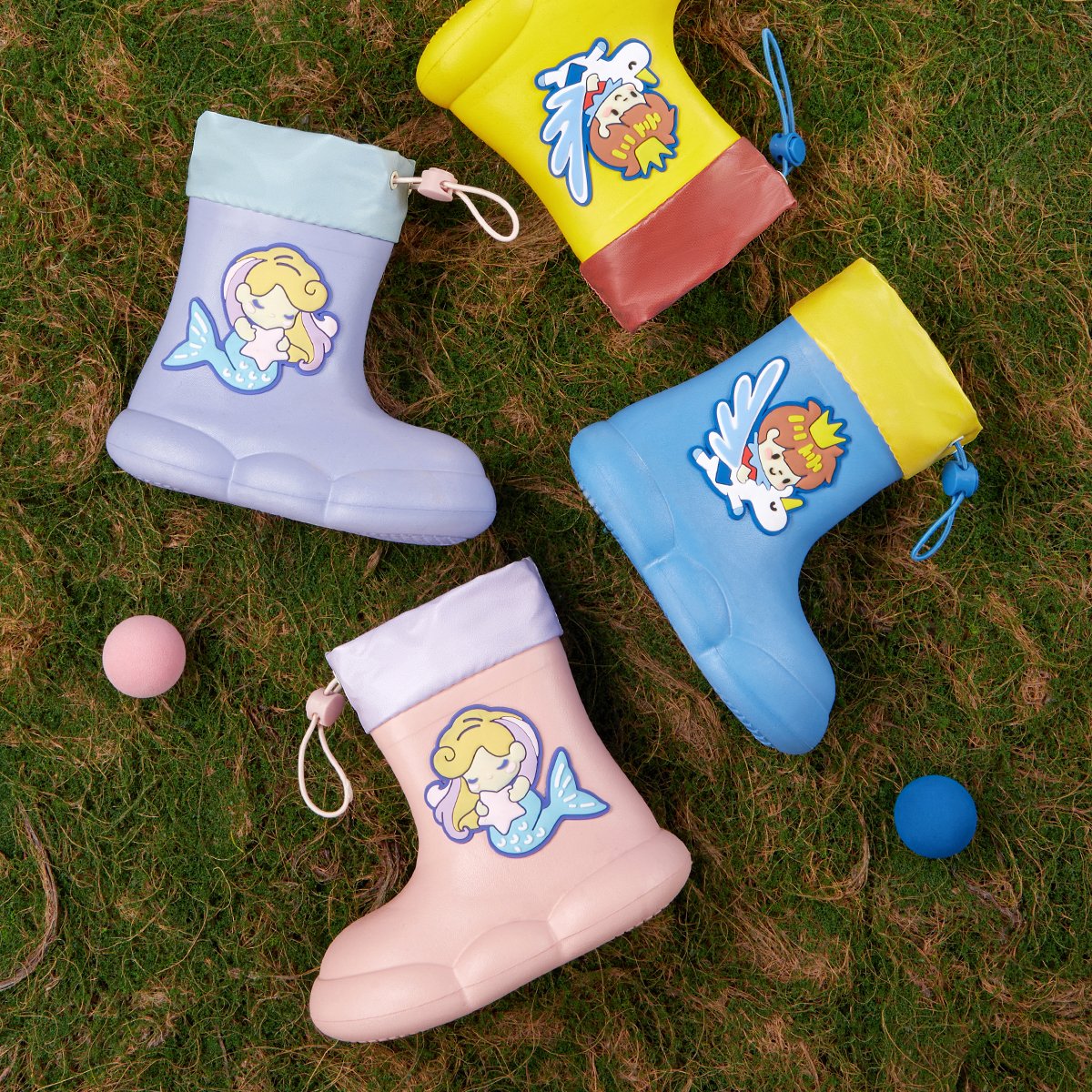Cheerful Mario Children rain shoes Boys and girls rain boots outdoor waterproof lightweight non-slip rain shoes kindergarten