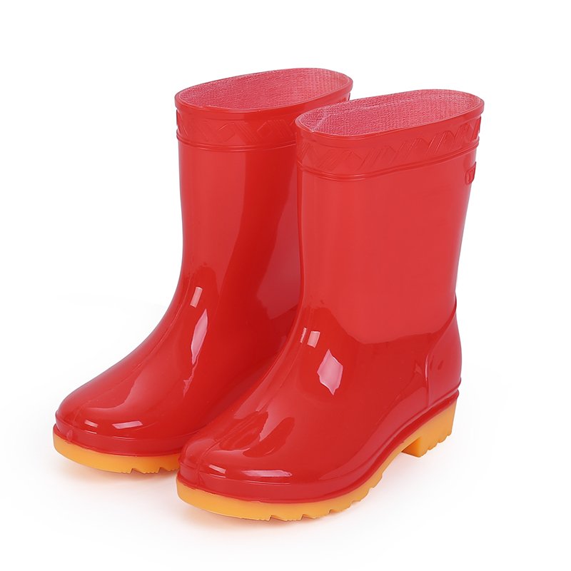 Fashion Girls Adult Women Leather Safety Women Toddler Safety Kid_Rain_Boots