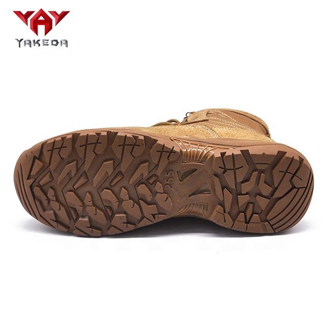 Yakeda wholesale side zipper boots suede shoes camping combat Rubber Outsole Upper high ankle genuine leather boots for mens