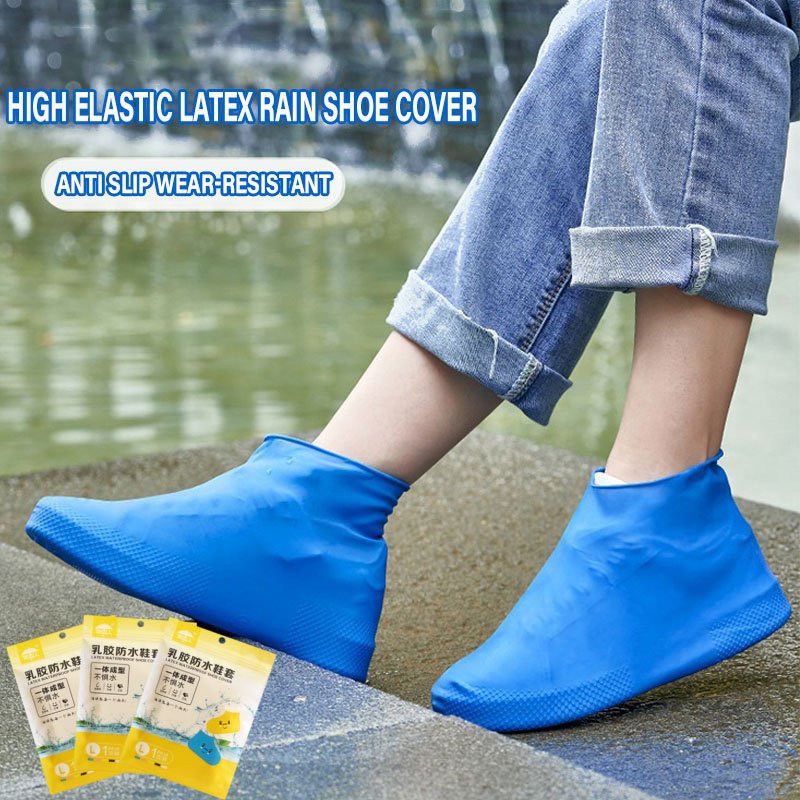 1Pair Reusable Waterproof Rain Shoes Covers Silicone Outdoor Rain Boots Overshoes Walking Shoes Accessories Reusable Shoes Cover