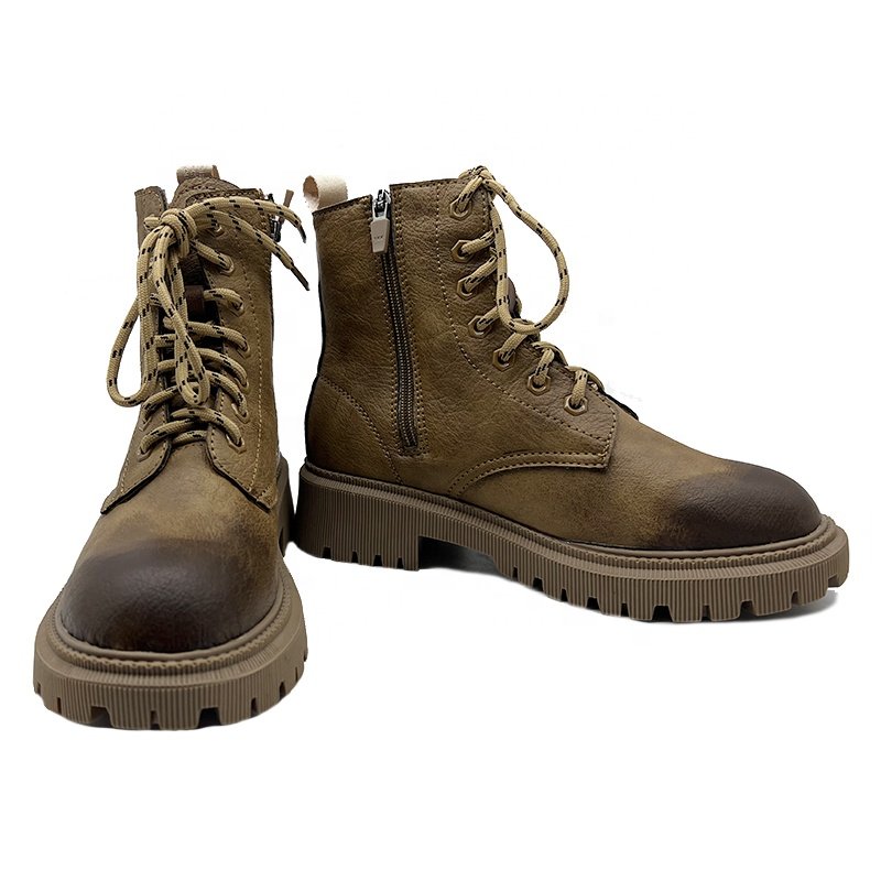 Hot Selling Men's Classic Brown Semi Waterproof Boots Men's Leather Shoes Hiking Boots