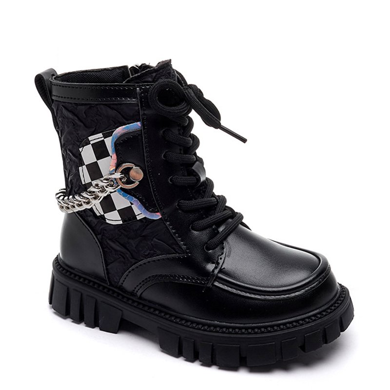 Fashion Designer Latest Design Girls Shoes Wholesale Outdoor Lace-up Children Ankle Boots Casual Style Rubber Safety Boots Kids