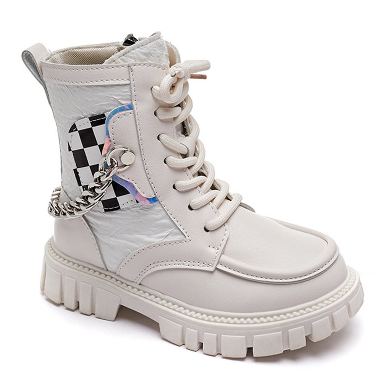 Fashion Designer Latest Design Girls Shoes Wholesale Outdoor Lace-up Children Ankle Boots Casual Style Rubber Safety Boots Kids