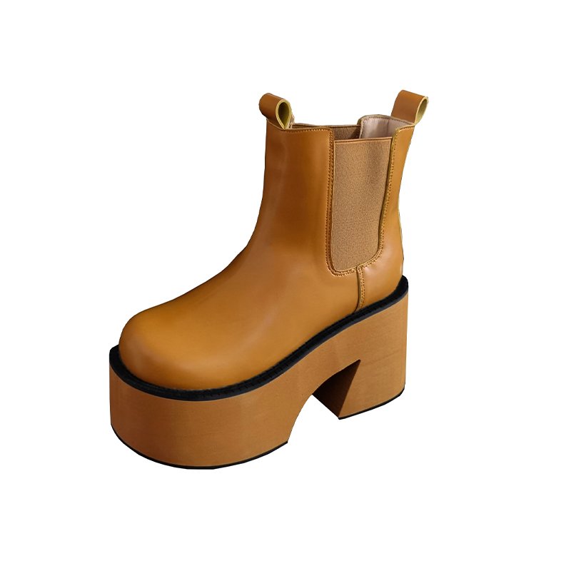 Ankle Boots Women Fashion High Platform Shaped High Heel Boots Chunky Heels Zipper Designer Shoes 44 Platform Shoes Women Shoes