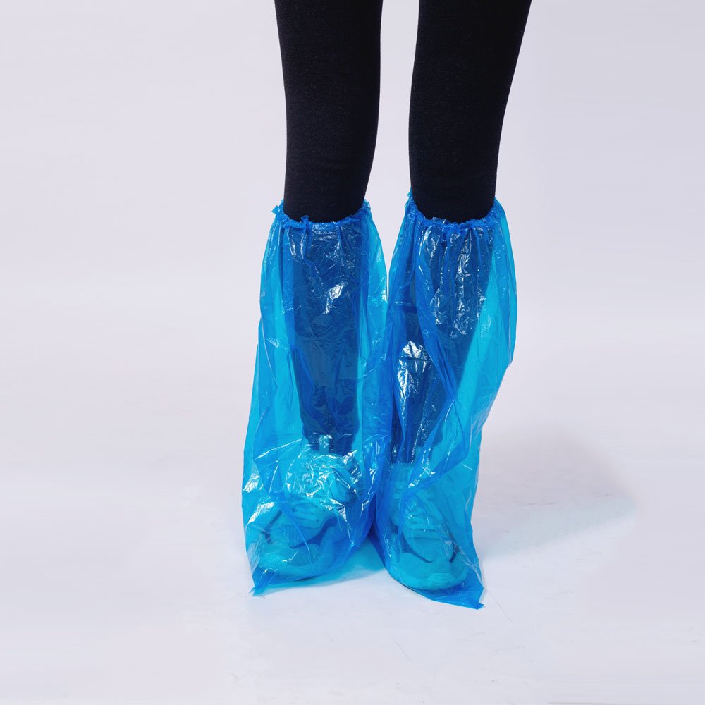 Disposable plastic rain shoe cover waterproof long boot cover