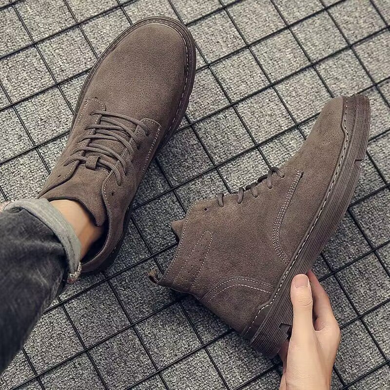 Snow boots mid-top short boots work shoes Winter British style men's boots trend